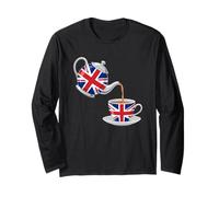 Union Jack Teapot Teacup British Tea Lover Great Britain Long Sleeve T-Shirt