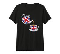 Union Jack Teapot Teacup British Tea Lover Great Britain Premium T-Shirt