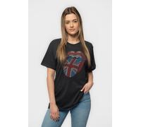 Union Jack Tongue Diamante T Shirt The Rolling Stones Grey L