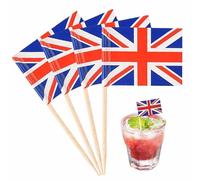 Union Jack Toothpick - Paper | Jack Toothpick Flag | UK Flag Decorative Cocktail Toothpicks Mini British Picks Party Food Picks Cupcake Skewer Sticks For Drinks Snacks Birthday Decoration