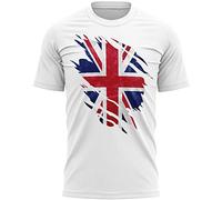 Union Jack Torn Flag T Shirt, Union Jack Gifts for Men,Queens Platinum Jubilee, Royal Celebrations, XL, White