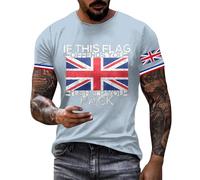 Union Jack Tshirt Mens Short Sleeve Polo Shirts Golf Printed Polo Shirt for Men Summer Casual Elastic T-Shirt Soft Tee Polo Tops for Beach Holidays Party King Charles Coronation Sportwear,L