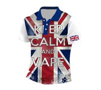 Union Jack Tshirt Polo Shirts for Men Moisture Wicking Quick-Dry 4 Way Stretch Golf Shirts Casual Print Colorful Mens Polo Shirts Short Sleeve Queen Platinum Jubilee Clothes,XL