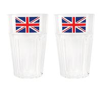 Union Jack Tumblers - Pack of 2 - Heavy Duty Plastic Premium Reusable 325ml Tumbler Cups with Union Jack Flags - Perfect for National Celebrations and Jubilee King's Coronation Street Parties