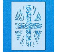 Union Jack UK British Finger Print Flag Stencil: Life Airbrush Wall Art Crafts -A4 Stencil - Design Size (256 x 170 mm)