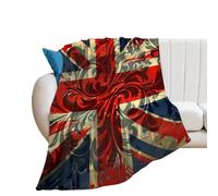 Union Jack UK British Flag Print Blanket Throw Blankets Soft Bed Blanketes for Sofa Couch Office 50"*60"（130 * 150cm）