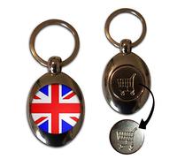 Union Jack UK Flag - £1/€1 Metal Shopping Coin Token Key Ring