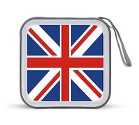 Union Jack UK Flag CD Case Holder Portable Disc Wallet Bag 40 Capacity Organizer Hard Plastic DVD Storage Case for Car Home Travel
