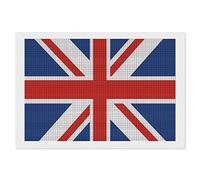Union Jack UK Flag DIY 5D Diamond Painting by Number Kits Square Full Drill Picture Wall Art for Home Living Room Office Decoration
