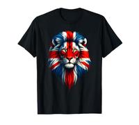 Union Jack UK Flag Lion Face Great Britain Union Jack Flag T-Shirt