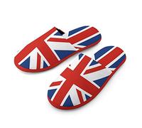 Union Jack UK Flag Men's Cotton Slipper Memory Foam Non-Slip Closed Toe Slippers Indoor House Shoes