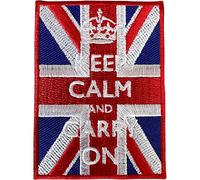 Union Jack UK Flag Patch Iron Sew On Clothes British Crown War Embroidered Badge Keep Calm and Carry On