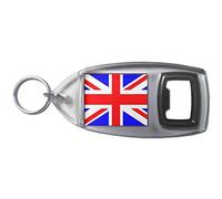 Union Jack UK Flag - Plastic Bottle Opener Key Ring