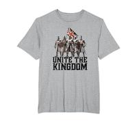Union Jack Unite The Kingdom T-Shirt, Men's Big and Tall, Heather Grey, 5X Tall
