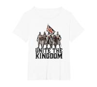 Union Jack Unite The Kingdom T-Shirt, Women's Plus, White, 5X