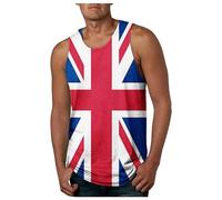 Union Jack Vests Tank Top for Men UK Flag Printed Sleeveless Tops Running Gym Great Britain Flag Graphic T-Shirt Patriotic Sleeveless Vest for Independence Day, Casual Wear, Gym, and Festivals