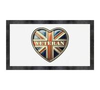 'Union Jack Veteran Heart' Pet Feeding Mat (PM00027761)