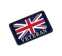 Union Jack Veteran Military Motif Patch - Embroidered British Flag Badge for Veterans, Tactical Gear, Jackets, Backpacks | Velcro Backed for Easy Application