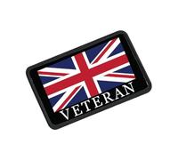 Union Jack Veteran Military Motif Patch - Embroidered British Flag Badge for Veterans, Tactical Gear, Jackets, Backpacks | Velcro Backed for Easy Application (Navy Blue)