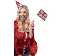 Smiffys Union Jack Vintage Style Print Handheld Flags 10Pk, Union Jack Fancy Dress, Union Jack Dress Up Party Goods