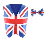 Union Jack Waistcoat and Bowtie - XX-Large - Waistcoat with Union Jack Print and Matching Bowtie - King's, VE Day, Britain Fancy Dress Costume VE DAY COMMONWEALTH