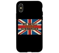 Union Jack We Shall Never Surrender Churchill Quote Case for iPhone X/XS