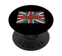 Union Jack We Shall Never Surrender Churchill Quote PopSockets Adhesive PopGrip