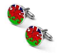 Union Jack Welsh Flag Cufflinks for Men Women Cuff Links Tuxedo Shirt Personalised Printed Jewelry Accessories