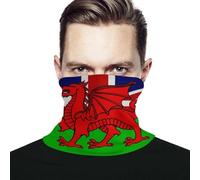 Union Jack Welsh Flag Snood Neck Gaiter Warmer Adjustable Ski Face Cover Windproof Neckwear for Men Women
