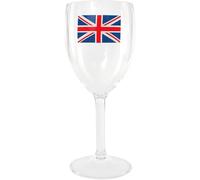 Union Jack Wine Cups - Pack of 1 - Heavy Duty Plastic Premium Reusable Wine Cups with Union Jack Flags - Perfect for National Celebrations and Jubilee King's Coronation Street Parties