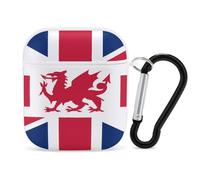 Union Jack with Wales Flag PC Headphone Case for AirPods 1 And 2 Earphone Cover Earbuds Accessories with Keychain