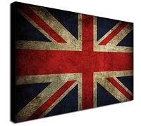 Union Jack - Wrapped Framed Canvas Wall Art - Various Sizes (A0 [117cm x 81cm])