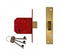 UNION Mortice Deadlock Y2134E-PL-2.50 - 5-Lever BS, Satin Brass Finish 67mm (Visi Pack)