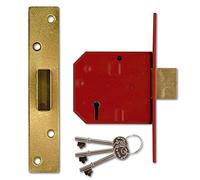 Union Y2134E-PL-3.00 2134E 5 Lever Bs Mortice Deadlock Satin Brass Finish 79.5Mm 3In Visi