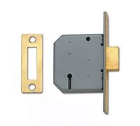 UNION J2177-PL-2.50 3 Lever Mortice Deadlock Polished Brass 65mm 2.5in Box