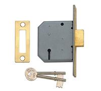 Union Y-2177-PL-2.50 3 Lever Mortice Deadlock Polished Brass 65mm 2.5in Visi