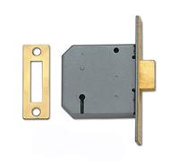 UNION J2177-PL-3.00 3 Lever Mortice Deadlock Polished Brass 77.5mm 3in Box