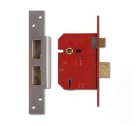 UNION J2234E-SC-2.50 5 Lever BS Mortice Sashlock Satin Chrome Finish 67mm 2.5in Box