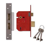 Union Locks 2234E 5 Lever BS Mortice Sash Lock 67mm - Satin Chrome Finish (Visi Pack)