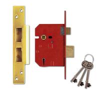 Union 2234E 5 Lever BS Mortice Sashlock Plated Brass Finish 67mm 2.5 in Visi