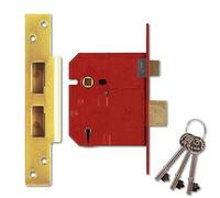 UNION Mortice Sash Lock 2234E – 5 Lever BS, Plated Brass Finish 79.5mm (Visi Pack)