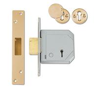 Union V-3G114E-PL-67 3G114E 5 Lever Mortice Deadlock C-Series 67Mm 2.5In Satin Brass
