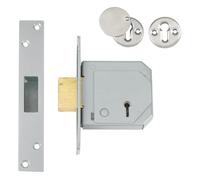 Union Locks C-Series B-3G114E-SC-67 5-Lever Mortice Deadlock Satin Chrome - 67mm Case