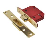 Union J2100S-PL-2.5 Strongbolt 2100S Bs 5 Lever Mortice Deadlock 68Mm 2.5In Satin Brass Box