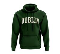 Union Made Raw Denim Irish Heritage Dublin Unisex Adult College University Hoodie, Green, L
