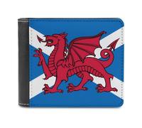 Union of Scotland and Wales Slim Wallet Bifold Credit Card Holder Case PU Pouch Purse for Men Women