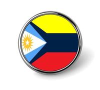 Union of Venezuela And Argentina Flag Round Badge Pin Memorial Jewelry Gifts Metal Brooch Button for Clothing Accessory