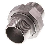 Union Straight Connector R1 1/2'' Stainless Steel Flat Seal PTFE 16bar (224.8psi)