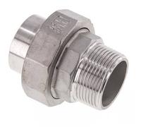 Union Straight Connector R1 1/4'' Male x 42.4mm Weld End Stainless Steel Conical Seal 16bar (224.8psi)