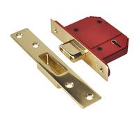 UNION Mortice Deadlock StrongBOLT 2100S 5-Lever 68mm (2.5") Satin Brass